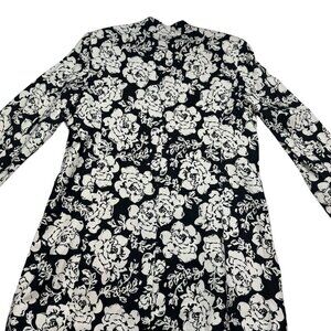 Jillian Jones Linen/Rayon Blend Floral Long-Line Blazer/Jacket Women's Size 14